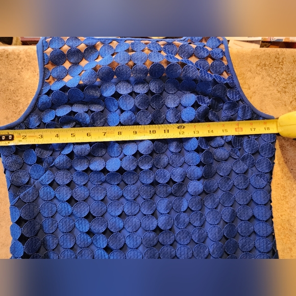 Lauren Ralph Lauren Blue Geometric Dress Size 14P - Picture 9 of 13